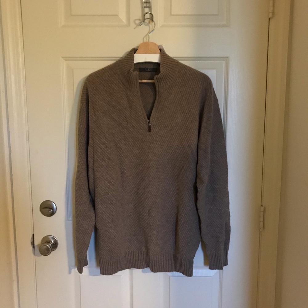 Folio New York Walnut 1/4 Zip-Up Cashmere Sweater